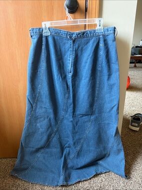 Faded Glory Medium Blue Denim Maxi Skirt